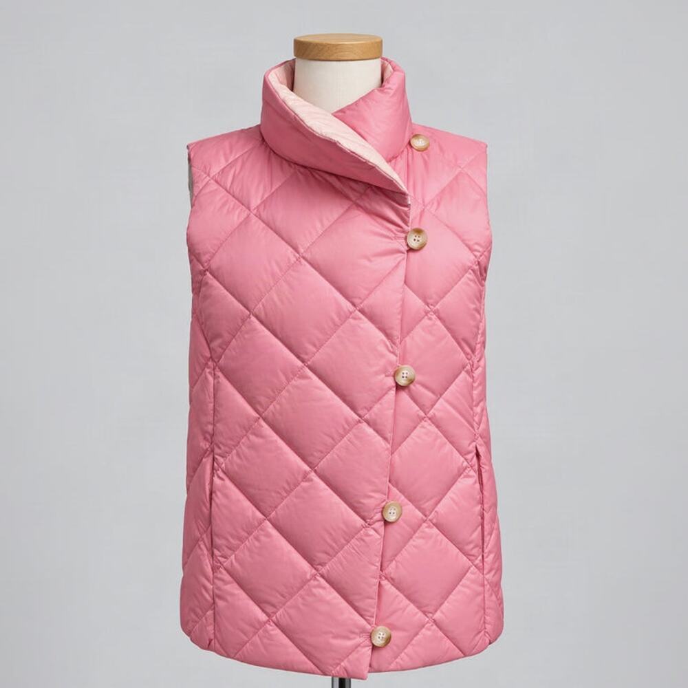 J. McLaughlin pink reversible Vivian puffer vest, size S, NEW WITH TAGS!
